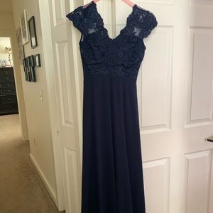 Navy blue long dress